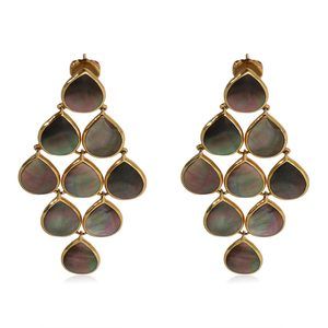 Ippolita Rock Candy Black Mother Of Pearl Cascade Earrings 18K Yellow Gold